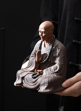 陶瓷弘一法师中式禅意历史人物摆件客厅玄关办公室书房桌面装饰