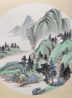 手绘国画写意山水画人物画