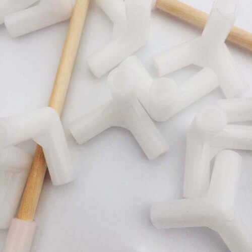 圆木棒接头 塑料三通手工木棒接头帐篷三8毫米直径木棒通直角三通 - 图0