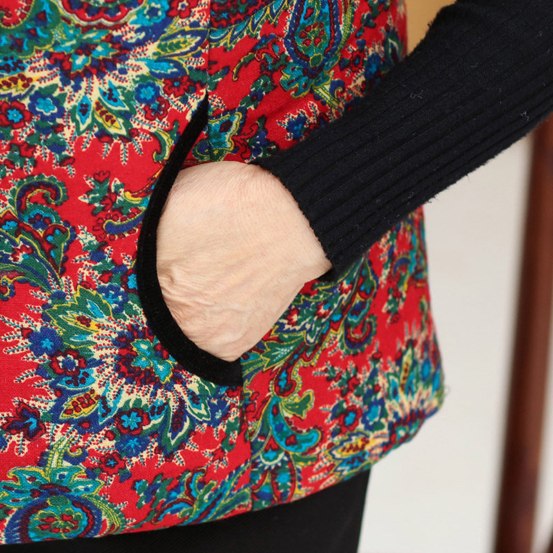 秋冬中老年人女装新款50岁加棉马夹 欧之裳中老年女装