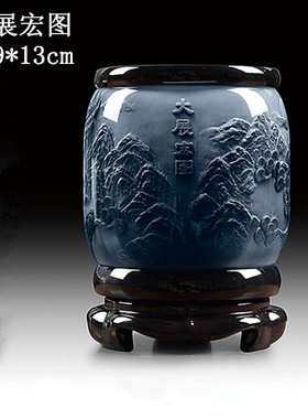 工厂特价清仓浮雕水晶胶旋转笔筒