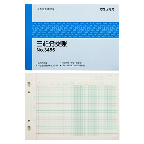 Deli Тринадцать подробностей классификации 16K Финансовые данные Тринадцать 100 учетных записей Книга Живая страница