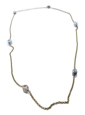 手工女士长款黑色毛衣项链