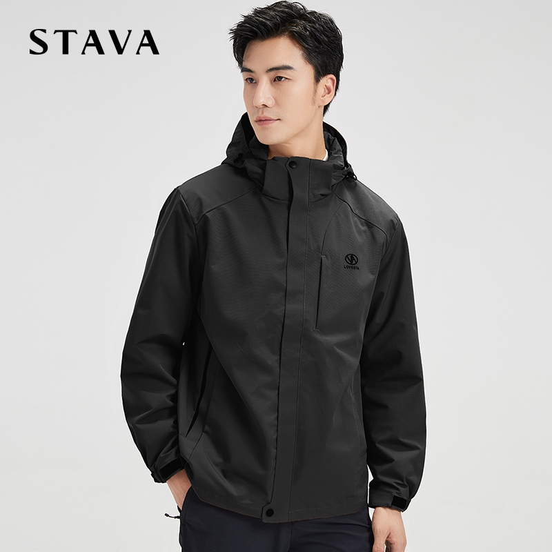 【三合一】斯得雅可拆卸连帽外套男户外休闲秋冬防风羽绒夹克外套 - 图2