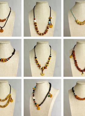 老蜜蜡饼子手编女款项纯天然