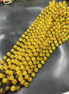 8毫米黄龙玉圆珠链子项链绳