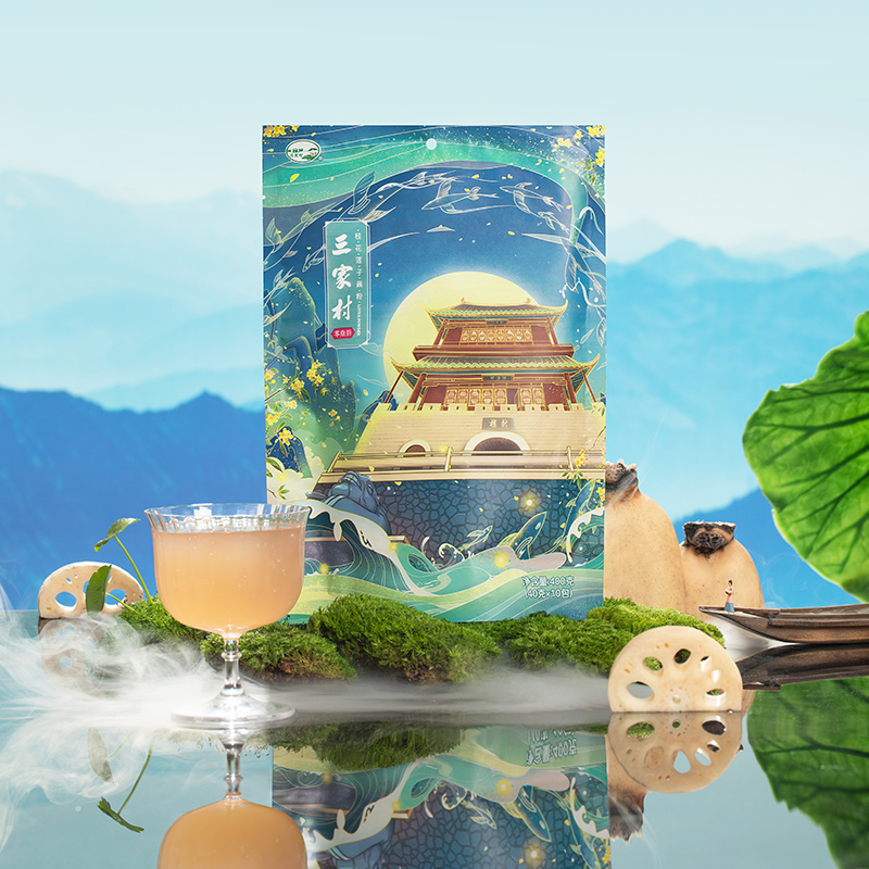 三家村西湖藕粉杭州特产桂花莲子纯藕粉羹手工代餐早餐小袋装400g,淘宝优惠券,粉丝福利购,淘宝优惠卷