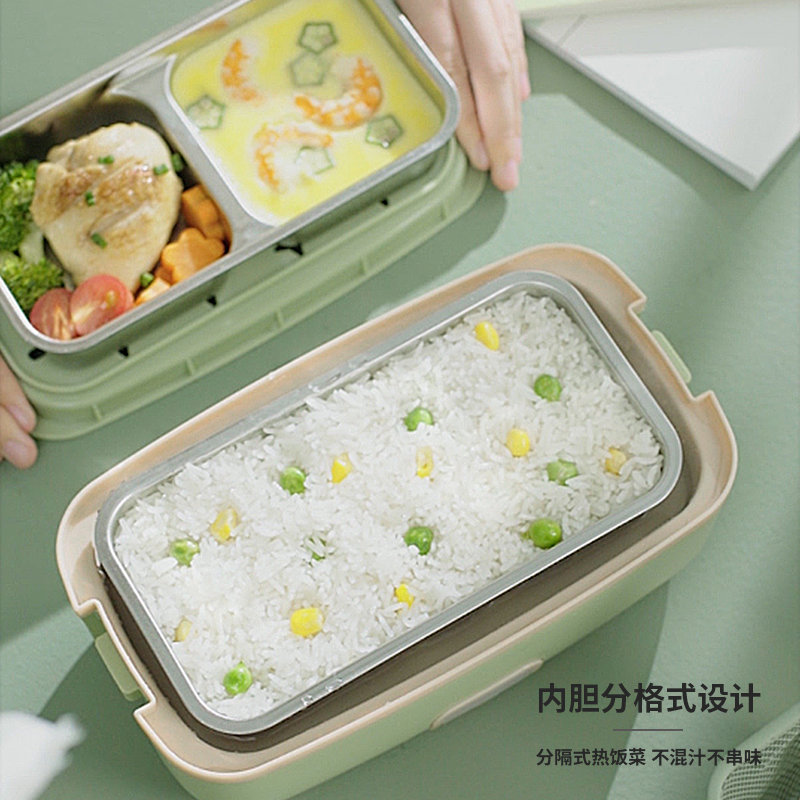 利仁电热饭盒保温可插电加热自热蒸煮热饭带饭锅桶上班族便携饭煲 - 图1