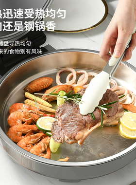 利仁小钢人电饼铛家用0涂层不锈钢双面加热多功能电煎锅烙饼新款