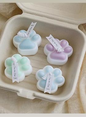 生日伴手礼家居装饰摆件道具香氛物件ins手工可爱小猫爪香薰蜡烛