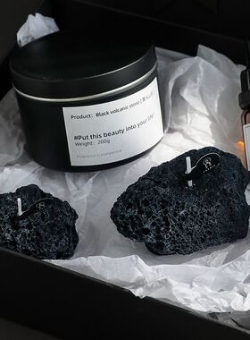 陨石石头香薰蜡烛摆件月球熏香手工制作浪漫创意ins摆件装饰香氛