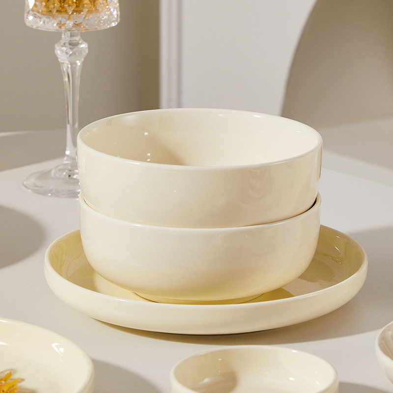 碗碟套装家用法式奶油风高颜值餐具碗家用2023新款乔迁礼品碗套装,淘宝优惠券,粉丝福利购,淘宝优惠卷