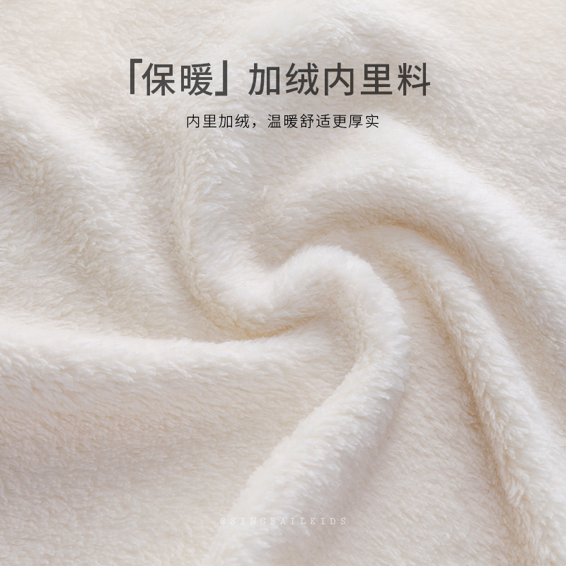 男童加绒卫衣宝宝秋冬季女童保暖打底衫2023新款儿童运动套头衫潮