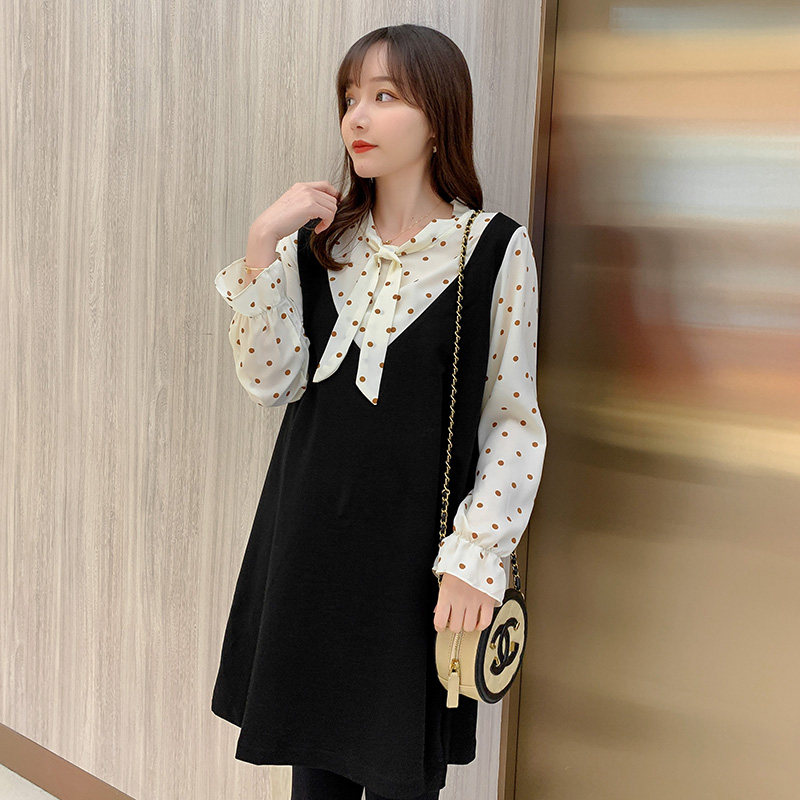 孕妇秋装2020新款两件套上衣连衣裙 资兰连衣裙