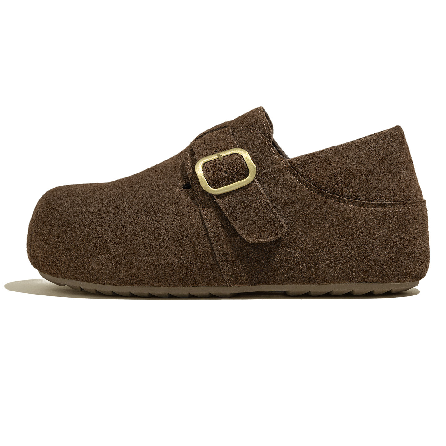 5CM厚底勃肯鞋棕色一脚蹬鞋子女2026新款春季加绒保暖增高鞋棉鞋,淘宝优惠券,粉丝福利购,淘宝优惠卷