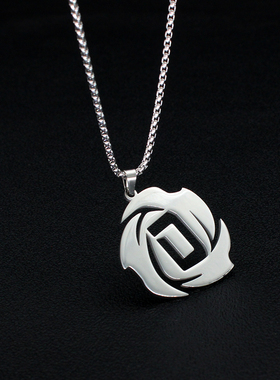 nba玫瑰罗斯钛钢项链吊坠