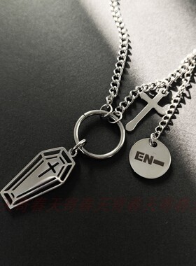 enhypen原创周边项链不锈钢暗黑挂件李羲承沈载伦朴成训颈链