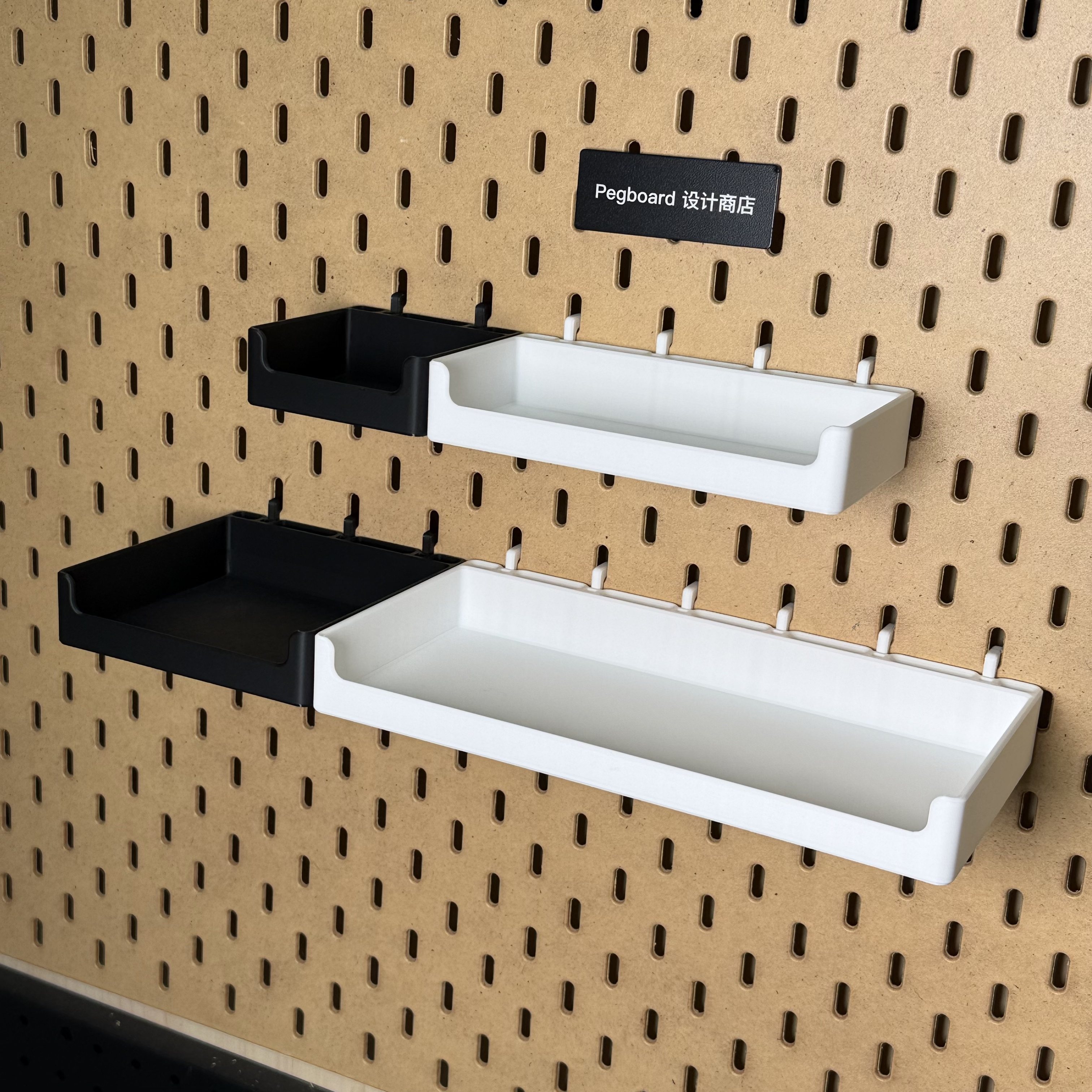 宜家洞洞板配件收纳置物盒圆孔洞洞板配件托盘支架方孔定制手办 - 图3