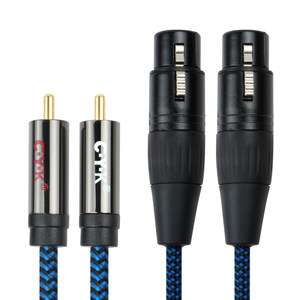 CYK双卡农母转双莲花公线调音台话筒音响音频卡侬平衡传输信号线