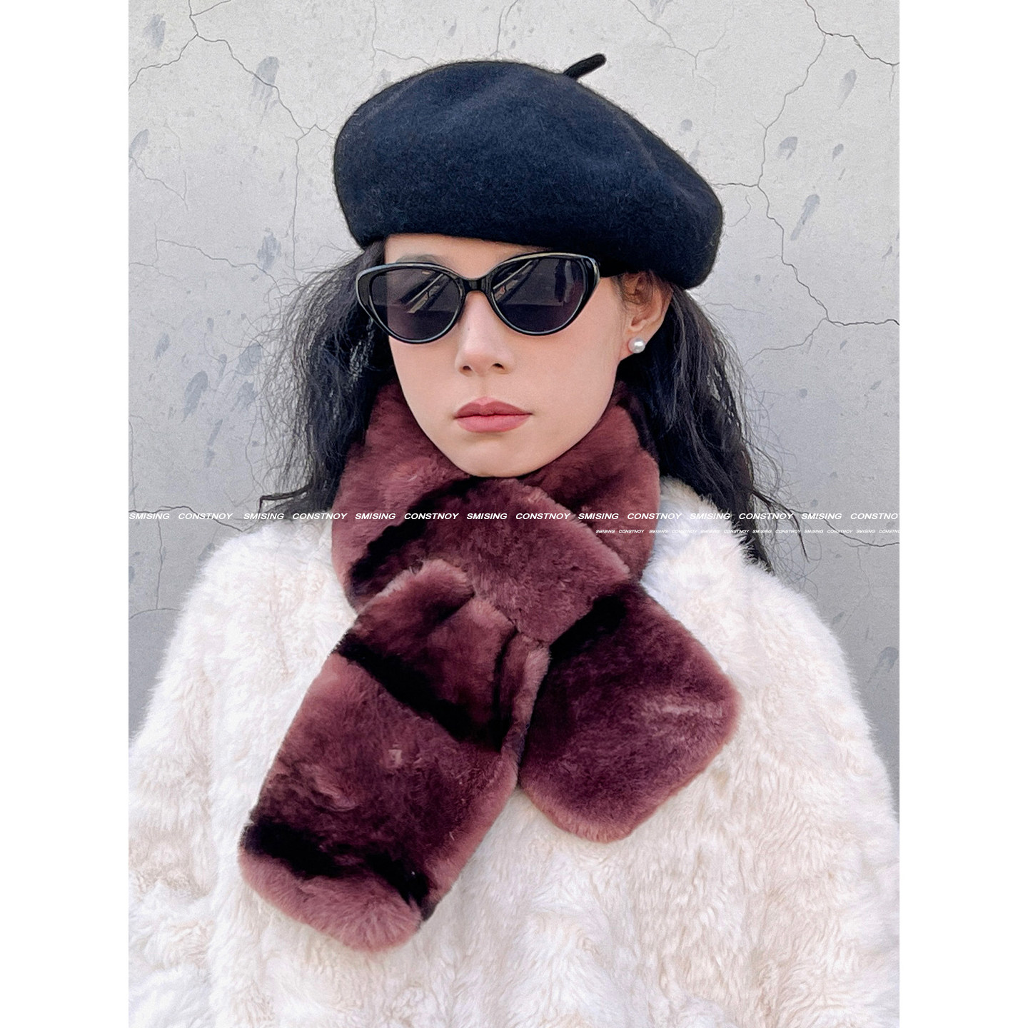 疗愈绒感羊羔毛围脖女冬流行爆款保暖百搭时尚高级感护颈交叉围脖,淘宝优惠券,粉丝福利购,淘宝优惠卷