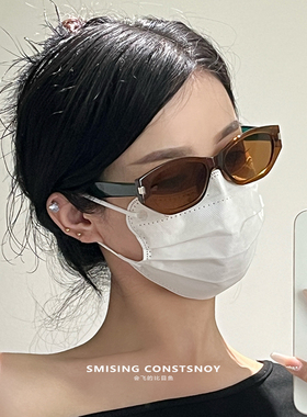 韩版ins时尚复古高级感棕色系墨镜合集夏季新款防晒遮阳太阳眼镜