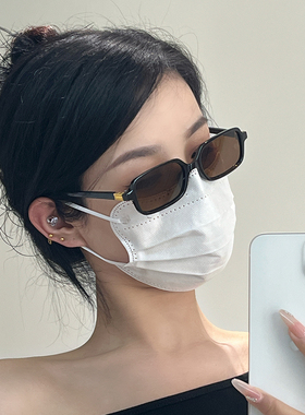 新款时尚方框防蓝光眼镜女春夏季复古长方形窄框小脸显瘦太阳眼镜