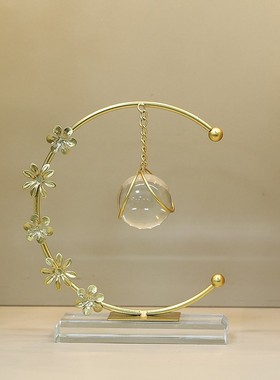 轻奢高档花环水晶球摆件客厅桌面装饰品高级感小众礼物办公室摆设