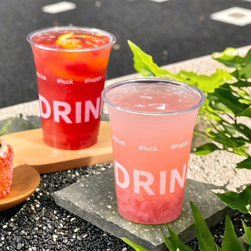 2025新款奶茶杯一次性咖啡杯子带盖pet冷饮透明食品级携带果汁杯 - 图2