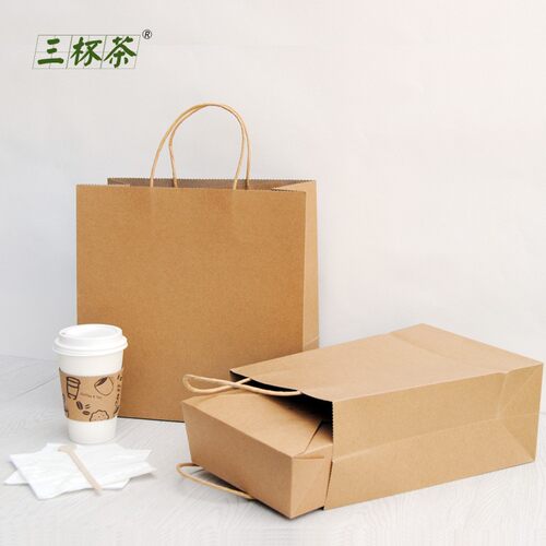 咖啡打包牛皮纸袋手提袋礼品袋外卖甜品蛋糕打包袋小号现货10个 - 图3