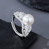S925 sterling silver ring female DIY pearl ring accessories