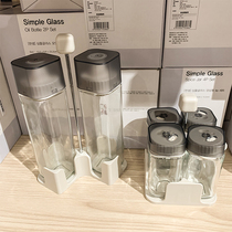 South Korea HANSSEM Hansen Selected Glass Bottle Seasoning Jar Split bottle with containing frame oil jug combined suit