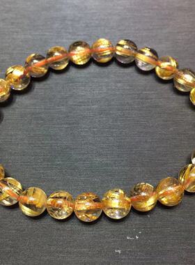 钛晶世家 20-50克价天然钛晶手链 男女款手串 片状板钛顺金发晶