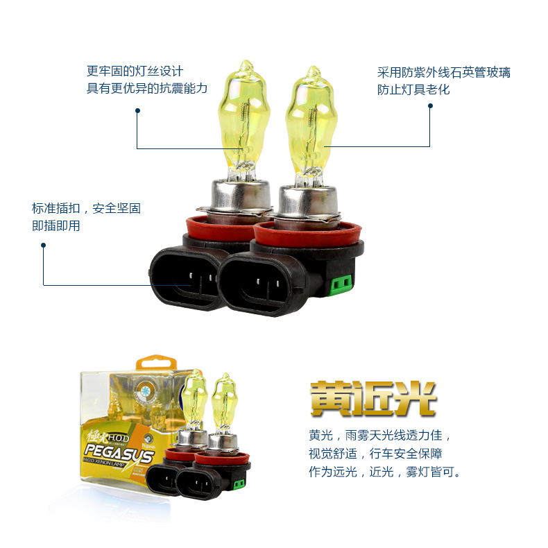 超亮汽车大灯泡氙气灯泡前大灯泡远光灯近光灯H1 H4 H7超白光 - 图1