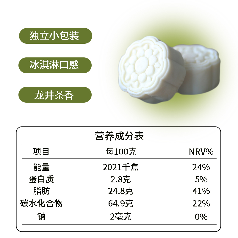 龙井茶糕抹茶下午茶点心物喜中式米月饼传统绿豆糕杭州宋代糕点-图3