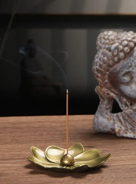 樱花盘纯仿古铜香炉香插
