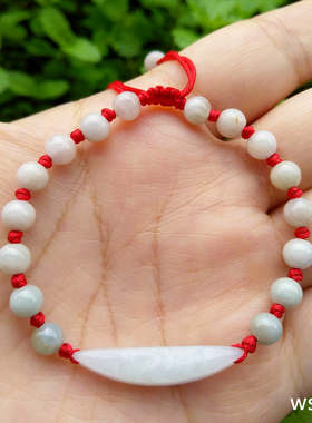 随形天然玉石情侣编织手链随形