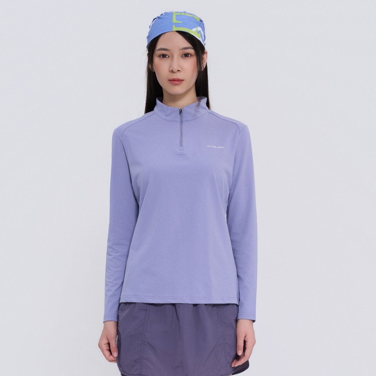 SCALER思凯乐户外25春秋男女长袖T恤运动透气休闲立领套头打底衫,淘宝优惠券,粉丝福利购,淘宝优惠卷