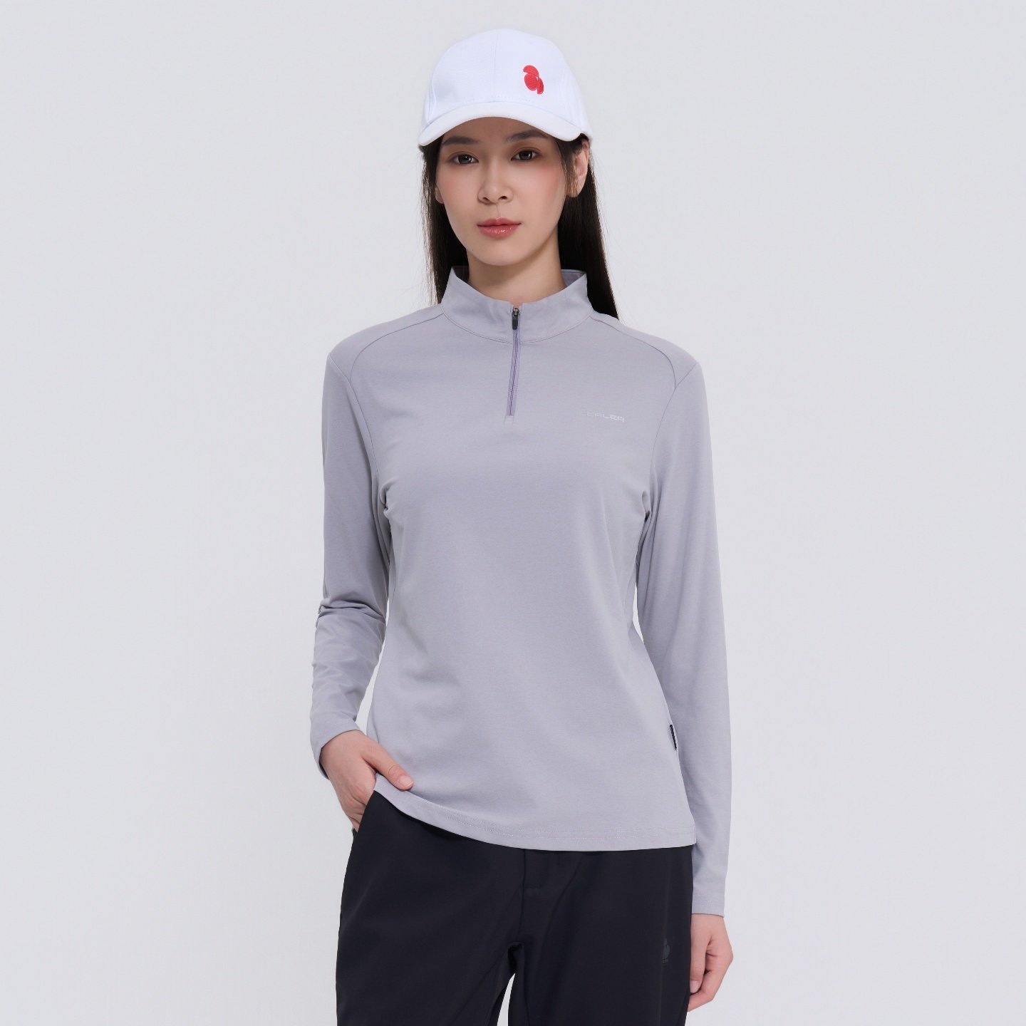 SCALER思凯乐户外25春秋男女长袖T恤运动透气休闲立领套头打底衫,淘宝优惠券,粉丝福利购,淘宝优惠卷