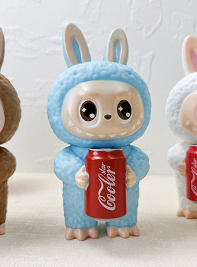 卡通Labubu可乐罐搪胶存钱摆件