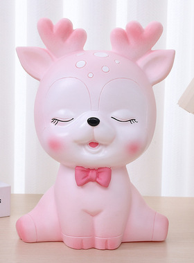 卡通小鹿存钱罐情人节礼物摆件