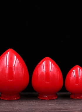 红色仙桃玻璃财神佛前长明灯