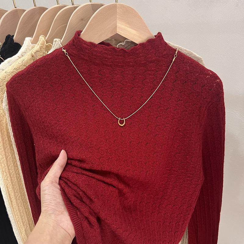 软糯针织半高领打底衫女秋冬新款大衣内搭洋气可外穿修身毛衣上衣,淘宝优惠券,粉丝福利购,淘宝优惠卷