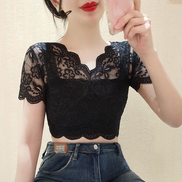Sexy ຄໍ V ເຄິ່ງ lace ໃນ ກະ ໂປງ suspender