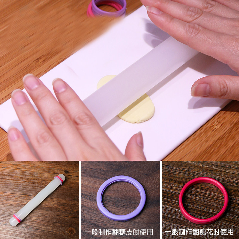 翻糖擀面杖POM不粘烘焙工具大中小号带圈可调节糖霜饼干擀面棍,淘宝优惠券,粉丝福利购,淘宝优惠卷