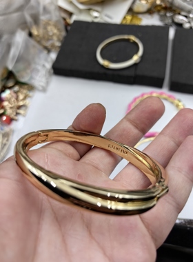 青岛外贸饰品镀真金打标开口手镯