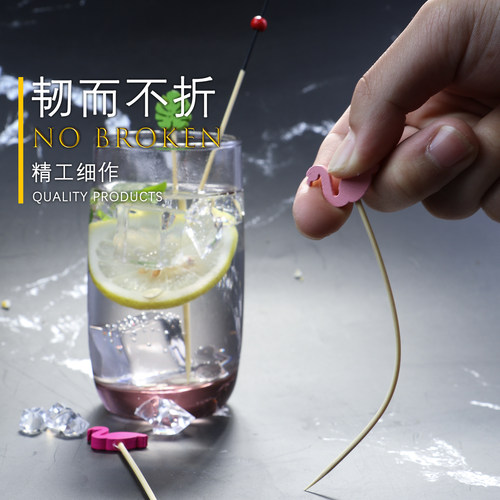 水果签一次性叉子创意竹签艺术牙签果插点心果盘糖葫芦串签水果叉 - 图0