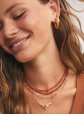 海外代购Kendra Scott（饰品）女士项链石榴石金色日常搭配通勤