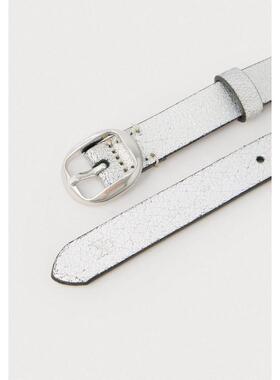 海外代购Calvin Klein/凯文克莱女士腰带针扣装饰银色细款