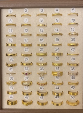 1闭口戒指指环国潮精工时尚百搭款金店同款金色男女情侣款生日礼