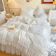 Fairy princess style bed skirt four piece set pure cotton 100